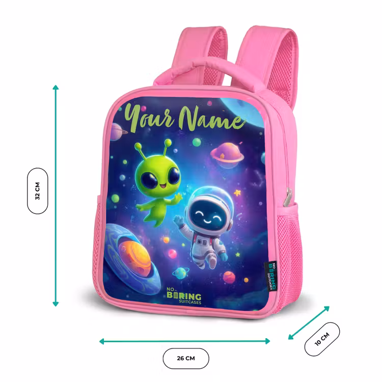 Kids backpack - Pink - Merry Meeting in Space — 3
