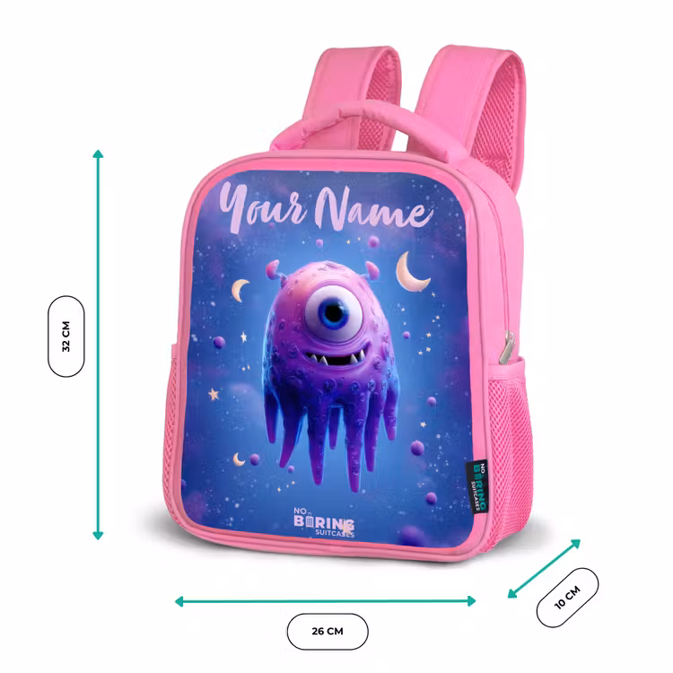 Kids backpack - Pink - Merry purple eye in space — 3