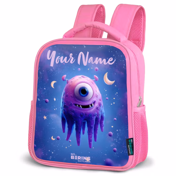 Kids backpack - Pink - Merry purple eye in space — 4