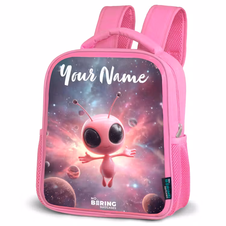 Kids backpack - Pink - Pink Alien in Star Nebula — 4