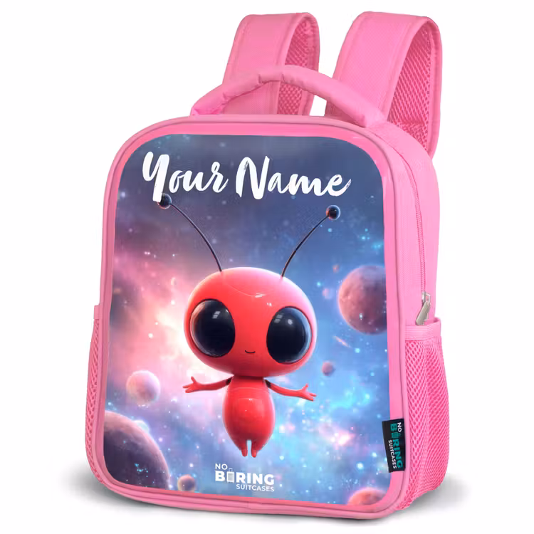 Kids backpack - Pink - Red Space Being in Cosmic Dance — 4