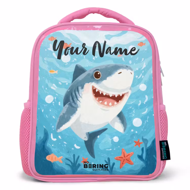Kids backpack - Pink - Shark - Water - Sea — 1