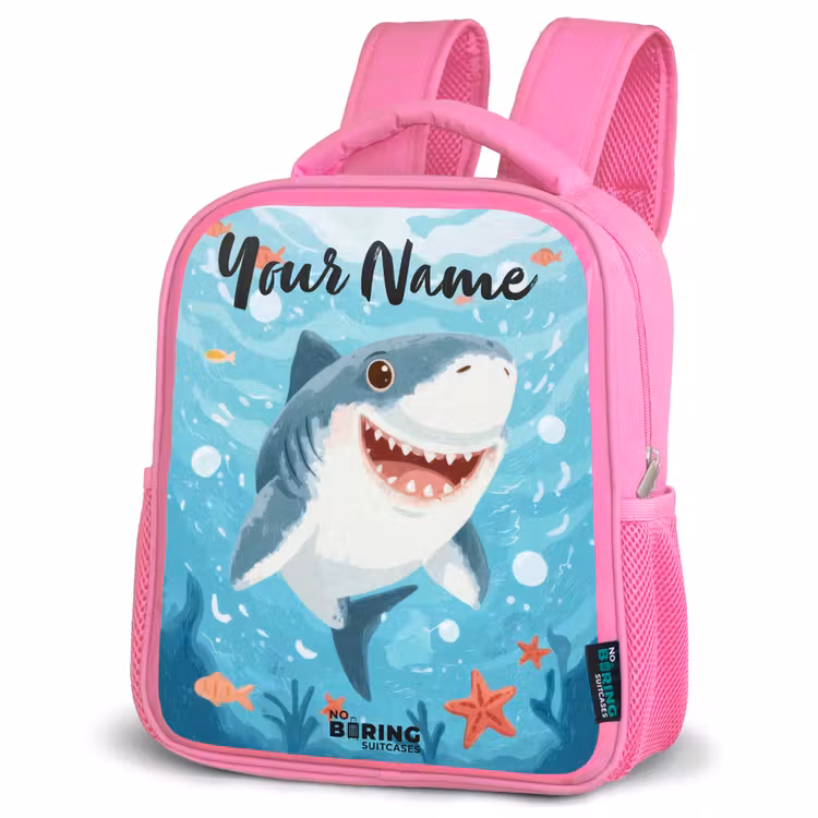 Kids backpack - Pink - Shark - Water - Sea — 4