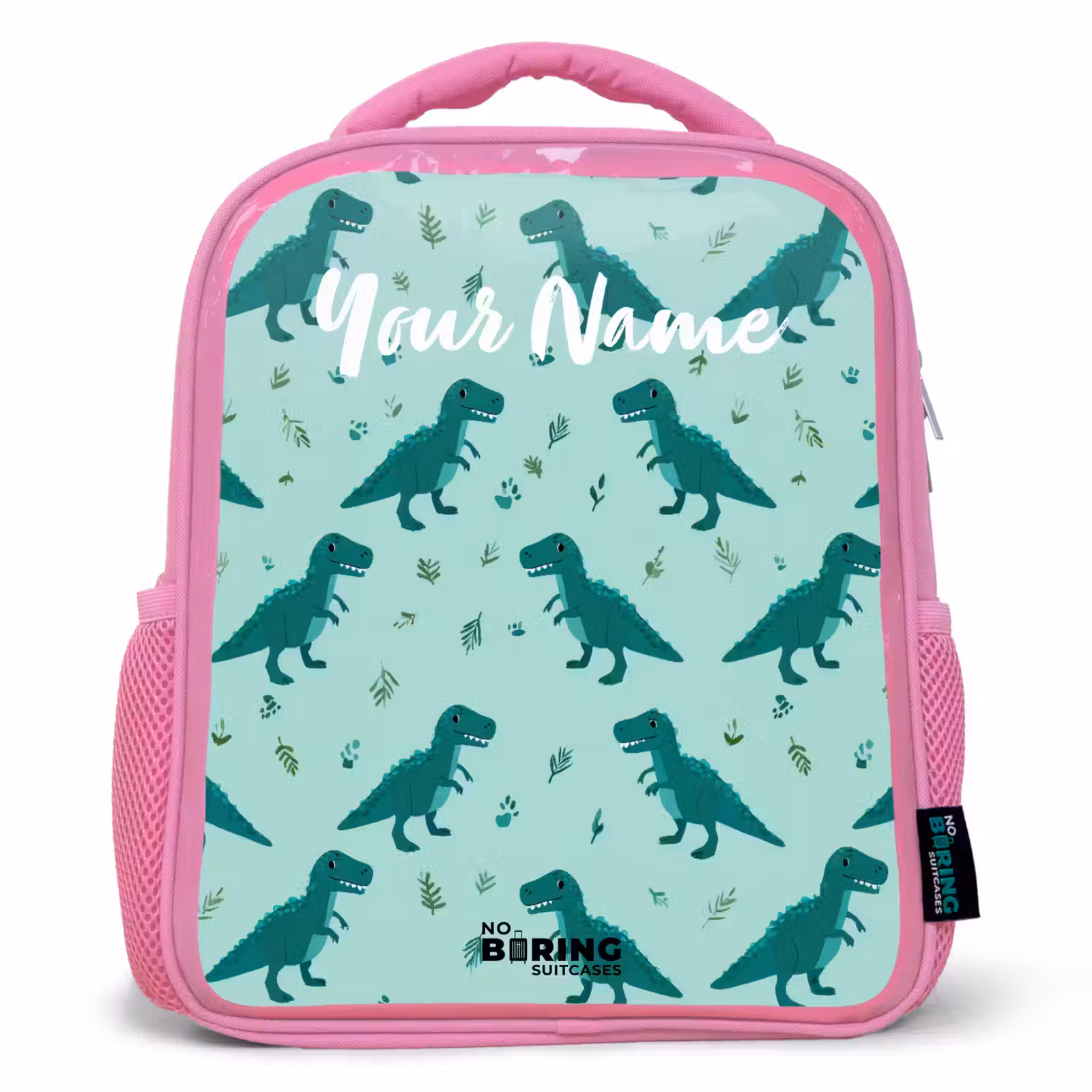 Kids backpack - Pink - Dinos - Pattern - Green — 1