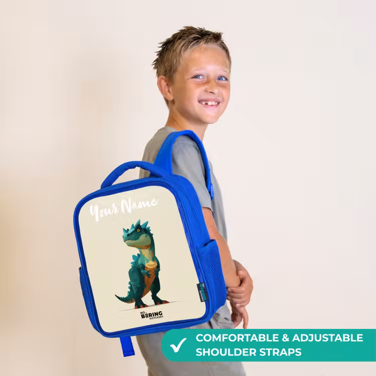 Kids backpack - Blue - Dino - Animal - Green — 4