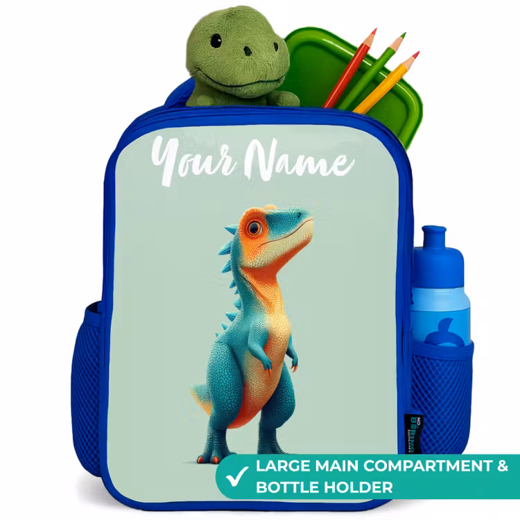 Kids backpack - Blue - Dino - Animal - Green - Orange — 5