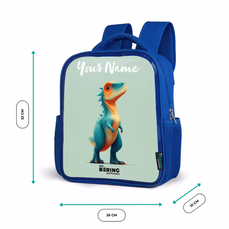 Kids backpack - Blue - Dino - Animal - Green - Orange — 6