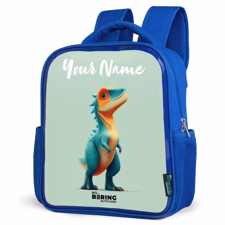 Kids backpack - Blue - Dino - Animal - Green - Orange — 7