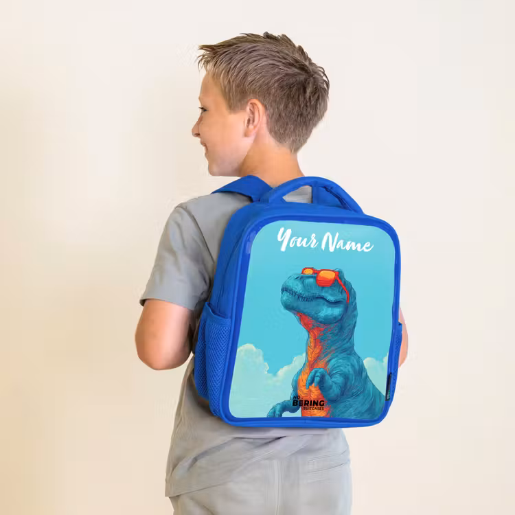 Kids backpack - Blue - Dino - Sunglasses - Blue — 2