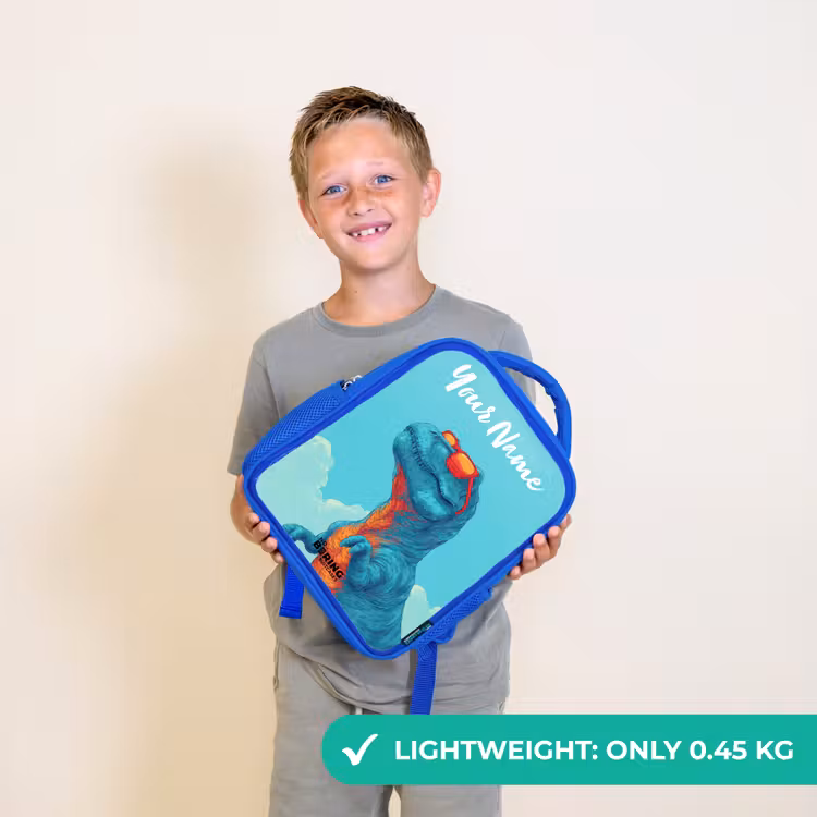 Kids backpack - Blue - Dino - Sunglasses - Blue — 3