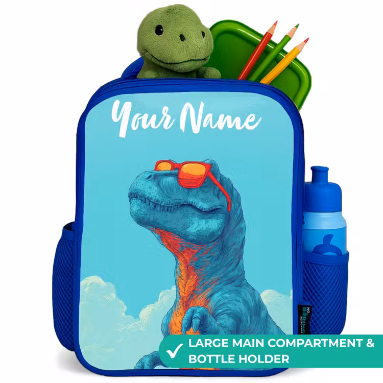 Kids backpack - Blue - Dino - Sunglasses - Blue — 5