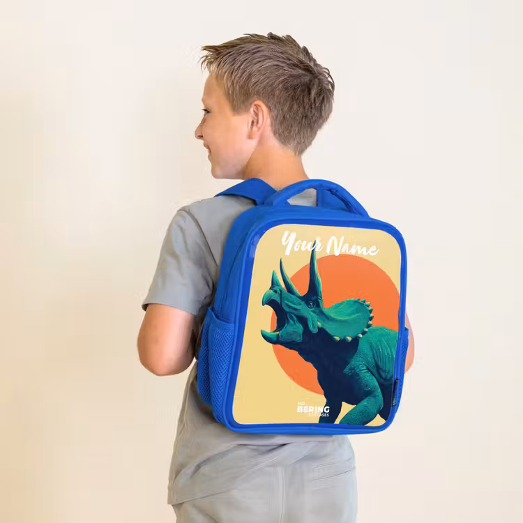 Kids backpack - Blue - Dino - Triceratops - Animal — 2
