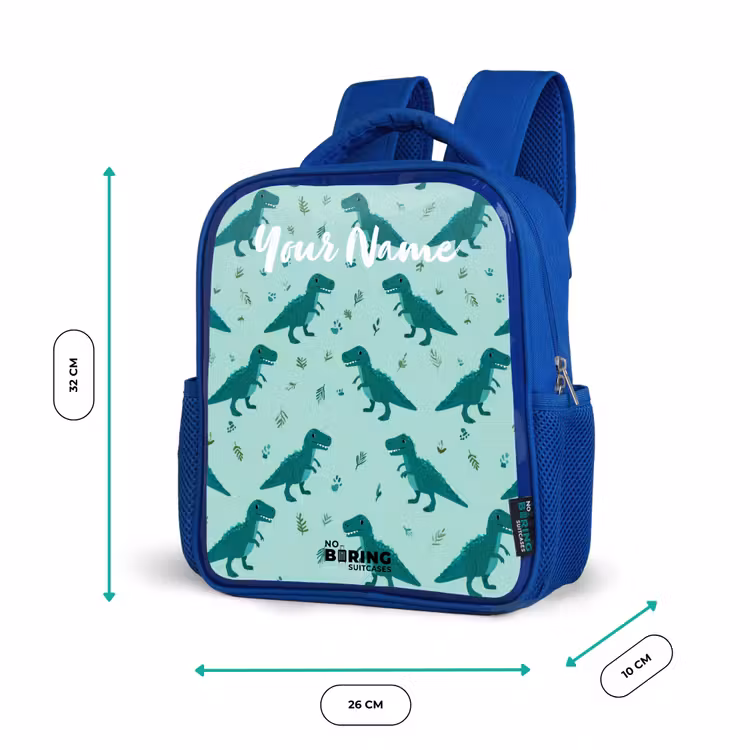 Kids backpack - Blue - Dinos - Pattern - Green — 6