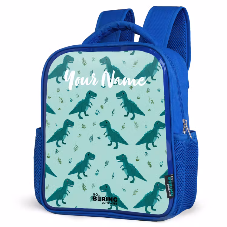 Kids backpack - Blue - Dinos - Pattern - Green — 7