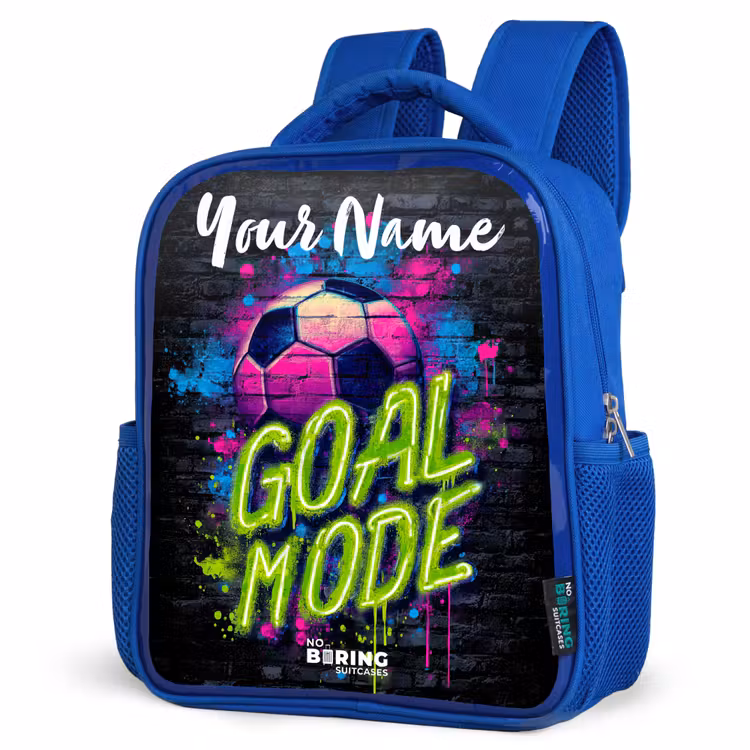Kids backpack with name - Blue - Neon - Graffiti - Football - Colorful — 7