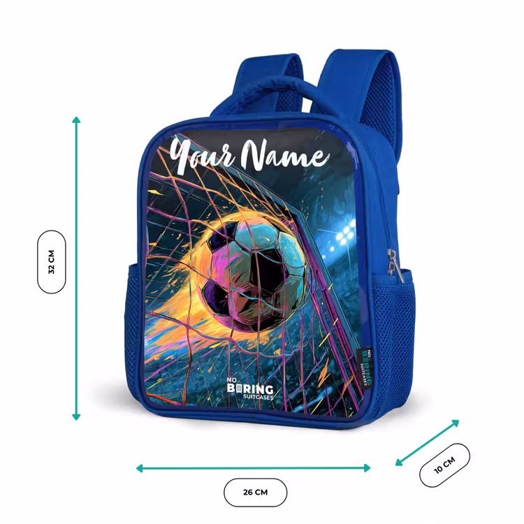 Kids backpack with name - Blue - Neon - Net - Football - Colorful — 6