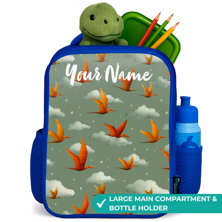 Kids backpack - Blue - Pattern - Dino - Pterosaurs — 5