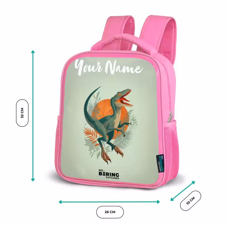 Kids backpack - Pink - Animal - Dino - Nature — 3