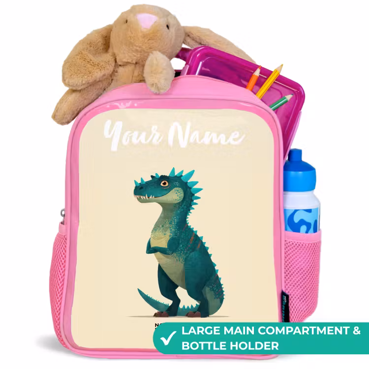 Kids backpack - Pink - Dino - Animal - Blue - Green — 2