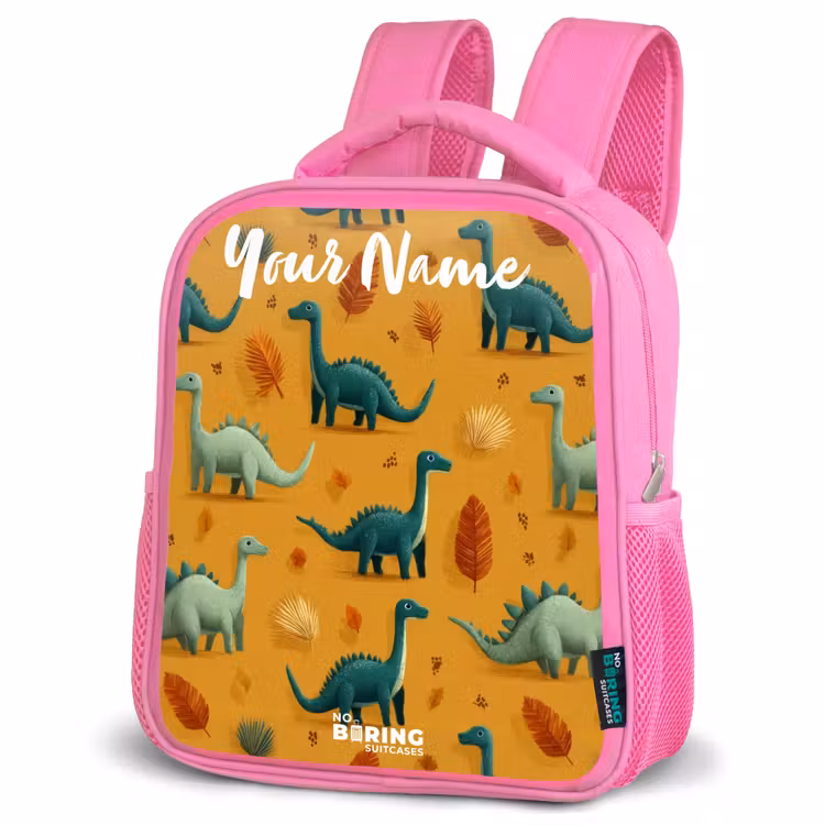 Kids backpack - Pink - Dino - Animals - Pattern — 4