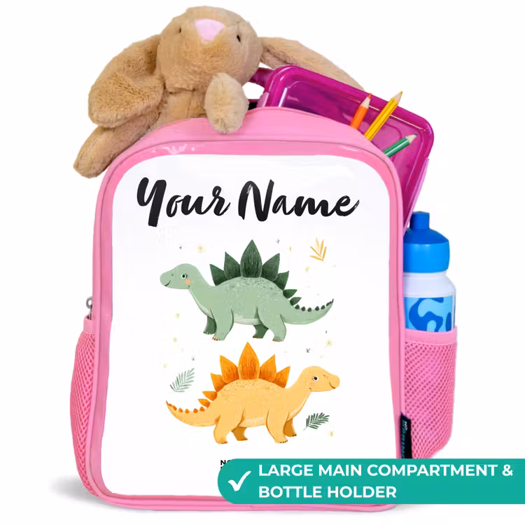 Kids backpack - Pink - Dinos - Animals - Green - Orange — 2