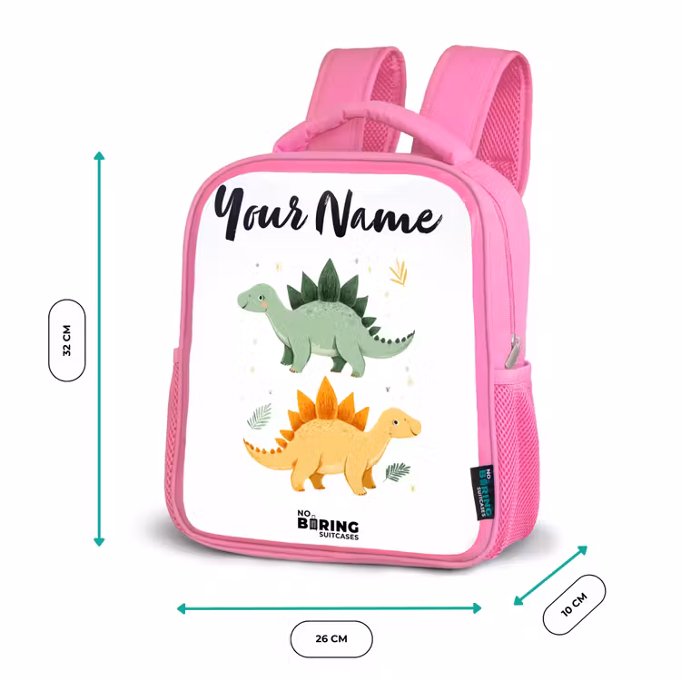 Kids backpack - Pink - Dinos - Animals - Green - Orange — 3