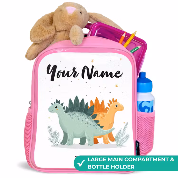 Kids backpack - Pink - Dinos - Animals - Stars — 2