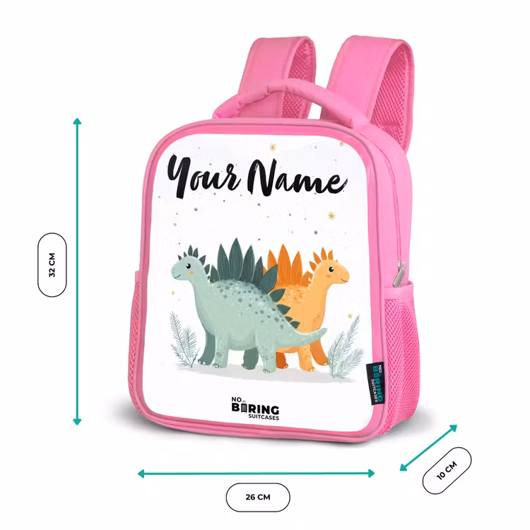 Kids backpack - Pink - Dinos - Animals - Stars — 3