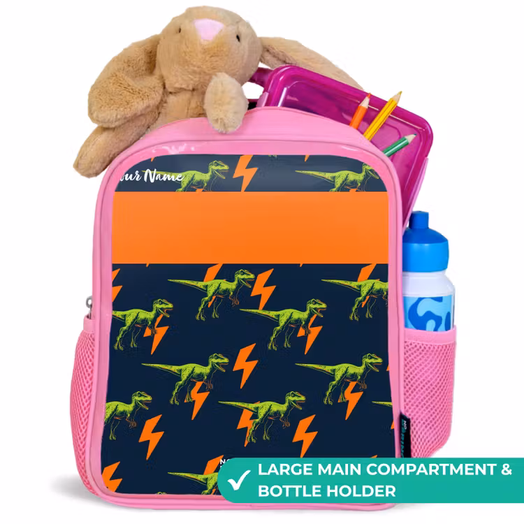 Kids backpack - Pink - Dinos - Lightning - Animals - Blue — 2