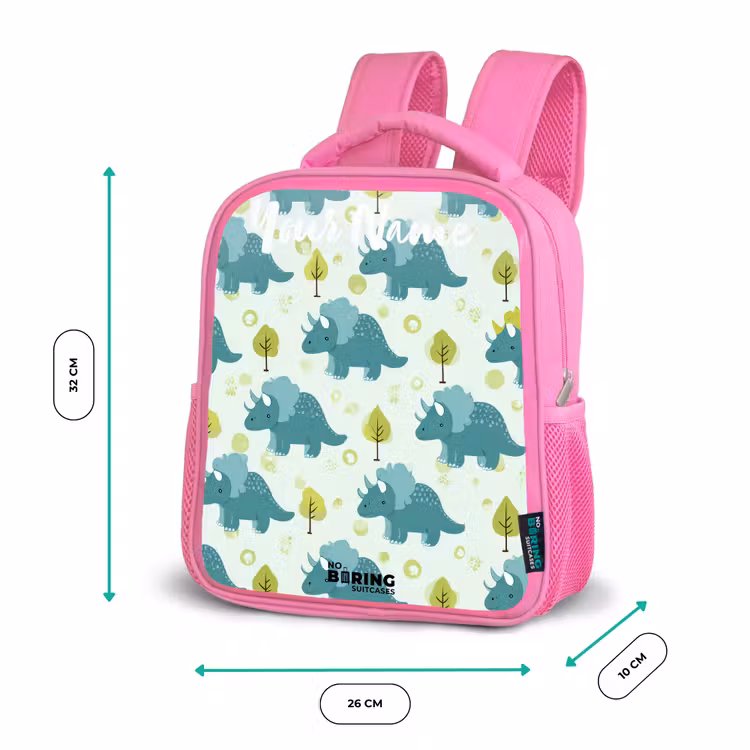 Kids backpack - Pink - Dinos - Pattern - Nature — 3