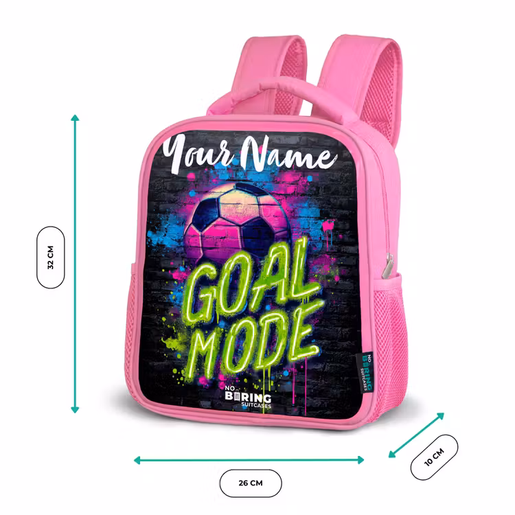 Kids backpack with name - Pink - Neon - Graffiti - Football - Colorful — 3