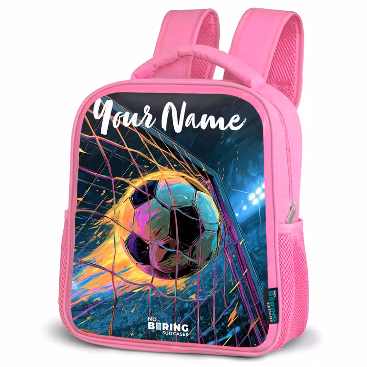 Kids backpack with name - Pink - Neon - Net - Football - Colorful — 4