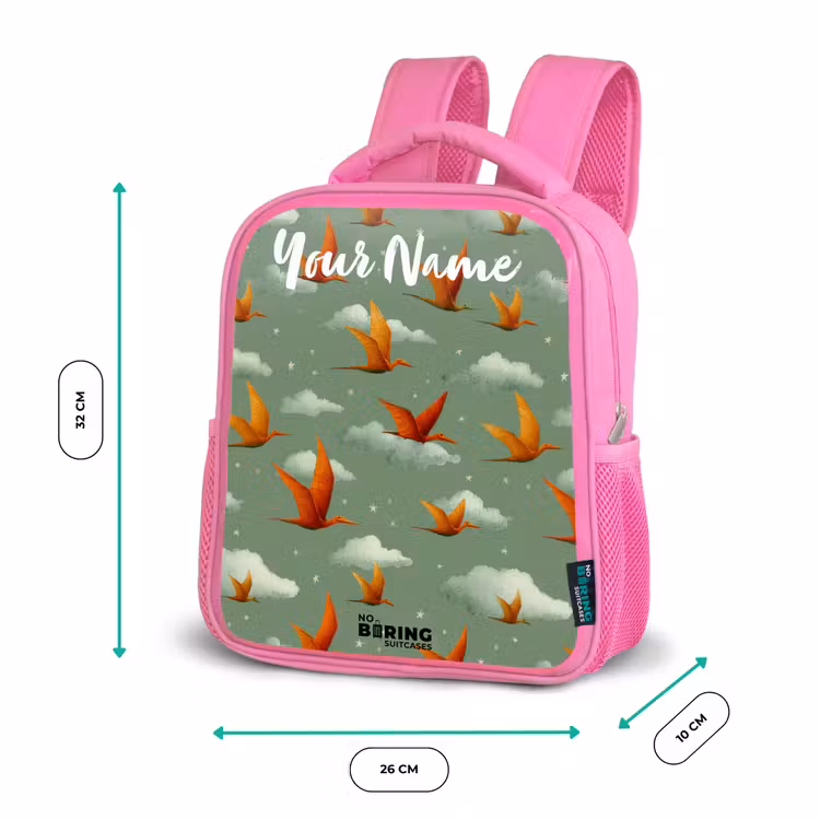 Kids backpack - Pink - Pattern - Dino - Pterosaurs — 3