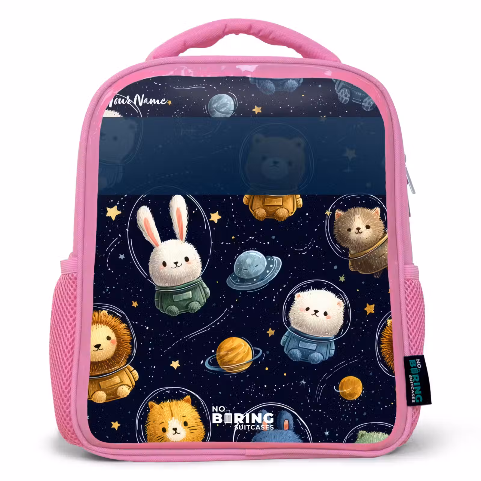 Kids backpack - Pink - Animals - Astronaut - Planets - Stars — 1