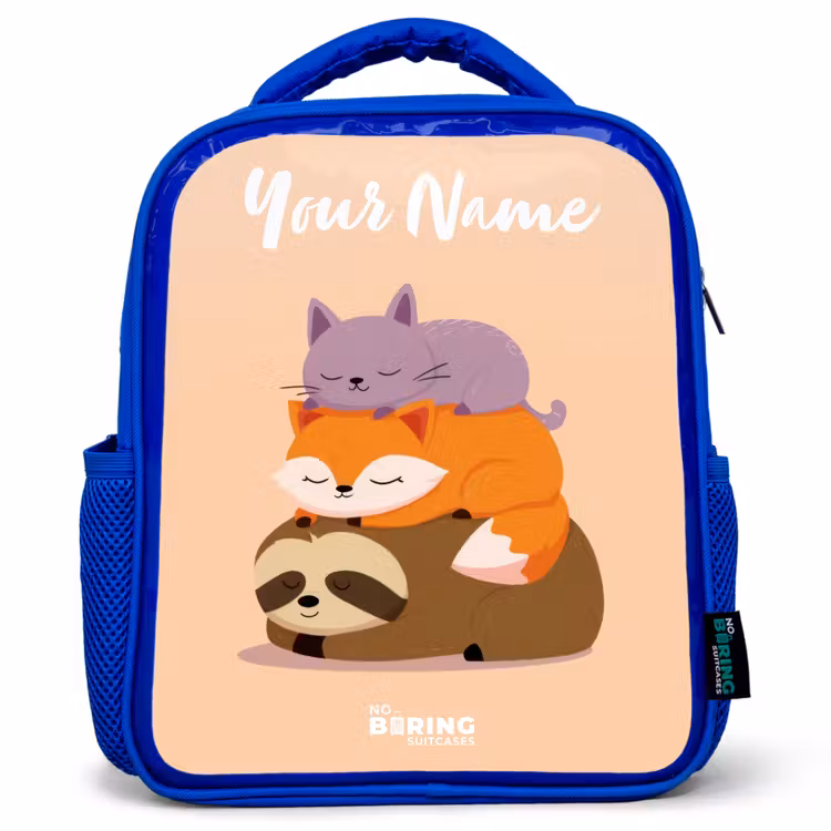 Kids backpack - Blue - Animals - Sleep - Together — 1