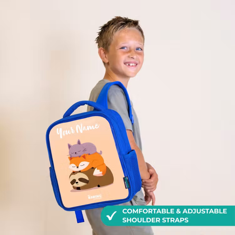 Kids backpack - Blue - Animals - Sleep - Together — 4