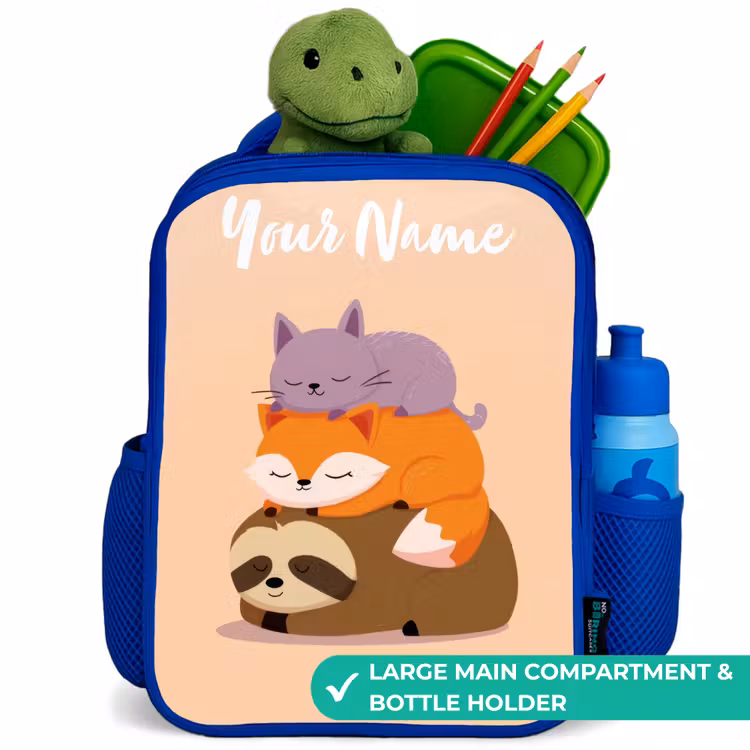 Kids backpack - Blue - Animals - Sleep - Together — 5
