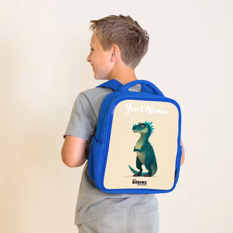 Kids backpack - Blue - Dino - Animal - Blue - Green — 2