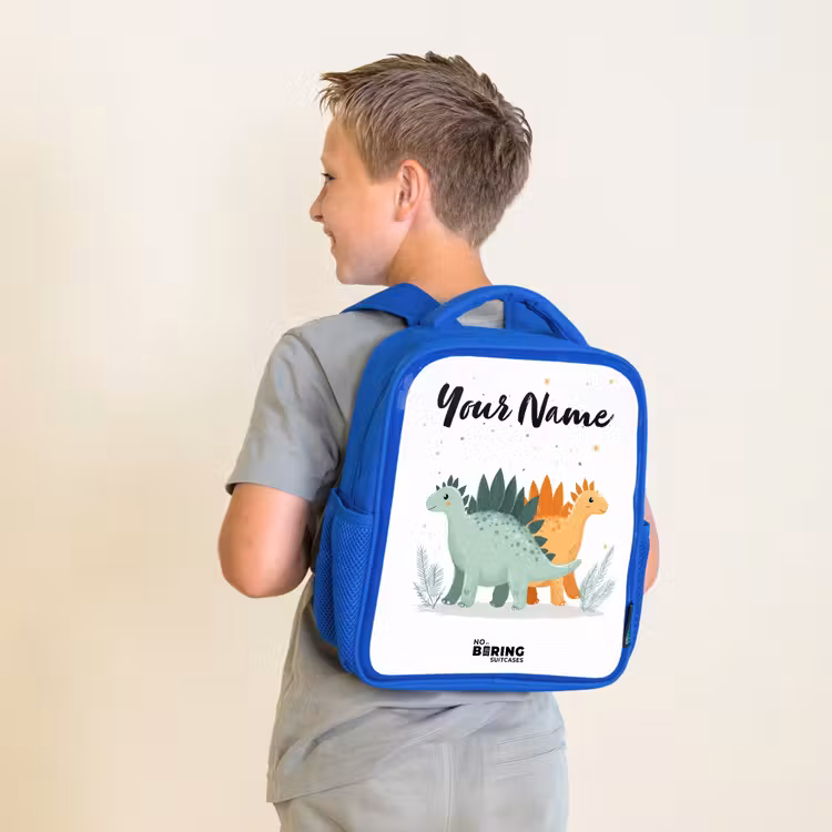 Kids backpack - Blue - Dinos - Animals - Stars — 2