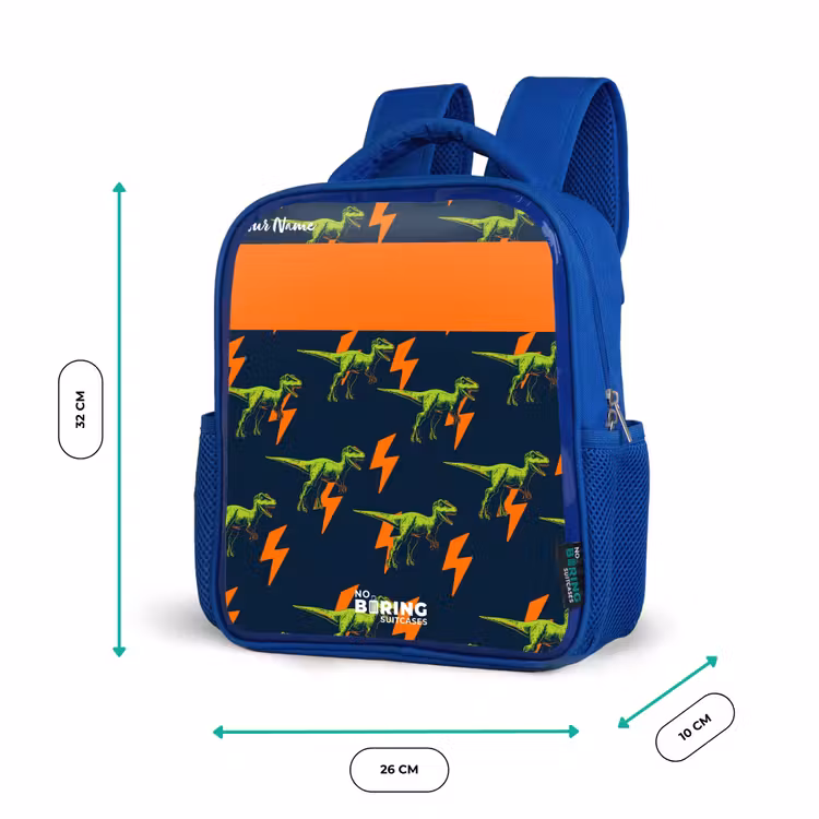 Kids backpack - Blue - Dinos - Lightning - Animals - Blue — 6
