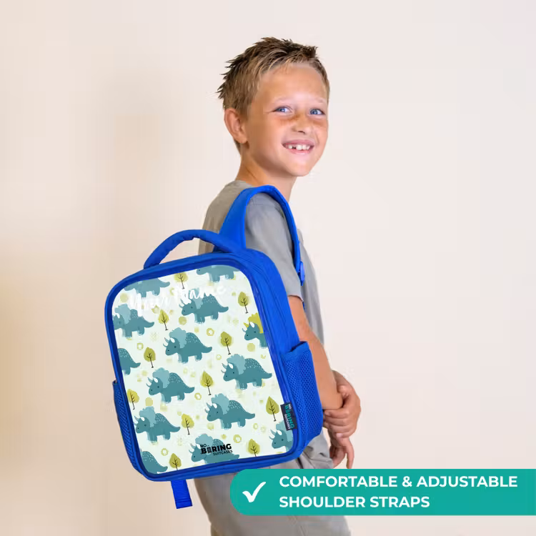 Kids backpack - Blue - Dinos - Pattern - Nature — 4