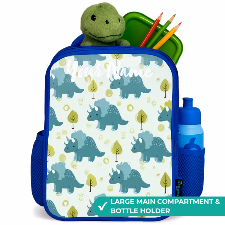Kids backpack - Blue - Dinos - Pattern - Nature — 5