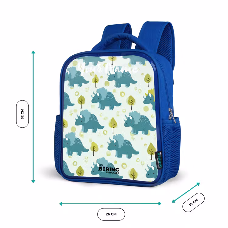 Kids backpack - Blue - Dinos - Pattern - Nature — 6