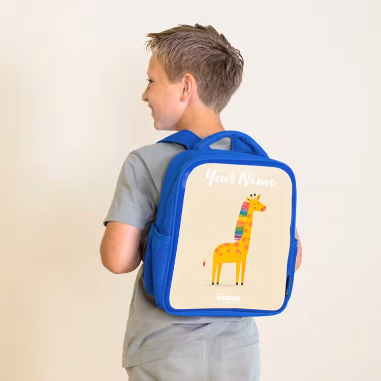 Kids backpack - Blue - Giraffe - Animal - Colorful — 2