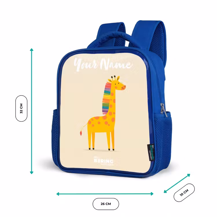 Kids backpack - Blue - Giraffe - Animal - Colorful — 6
