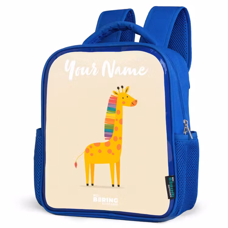 Kids backpack - Blue - Giraffe - Animal - Colorful — 7