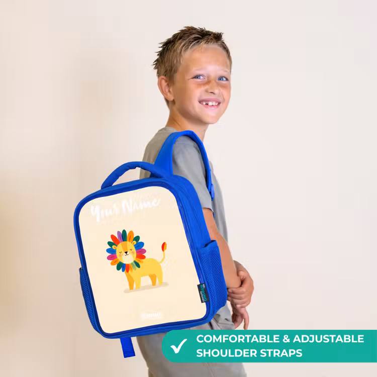 Kids backpack - Blue - Lion - Mane - Colorful — 4