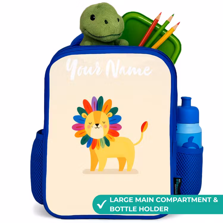Kids backpack - Blue - Lion - Mane - Colorful — 5