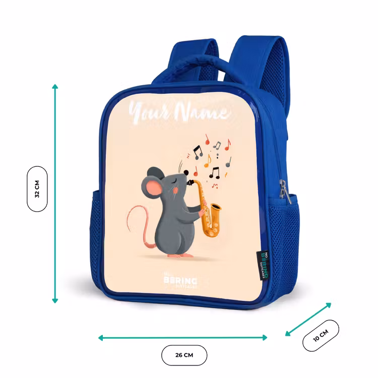 Kids backpack - Blue - Mouse - Saxophone - Music — 6