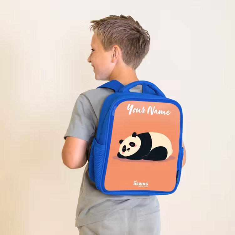 Kids backpack - Blue - Panda - Sleeping - Orange — 2